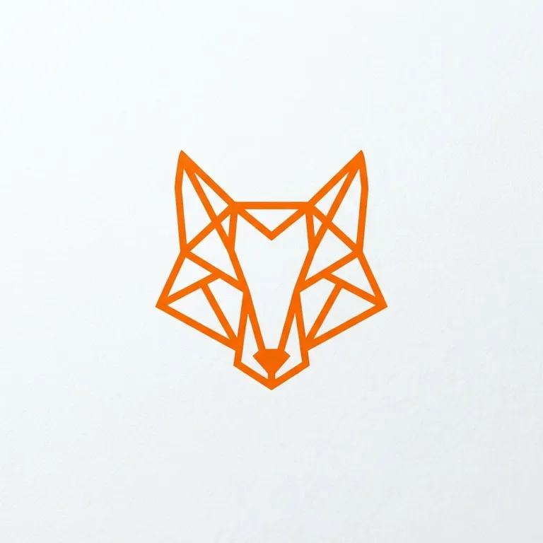 Minimal geometric fox logo mark, flat vector, white background (AI image 5 of 16)