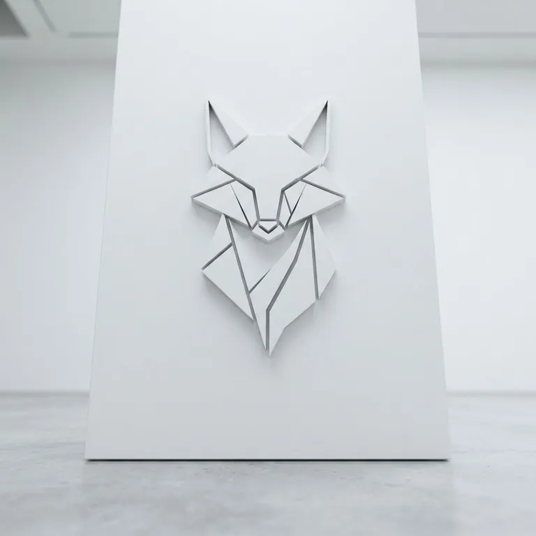 Minimal geometric fox logo mark, flat vector, white background (AI image 6 of 16)