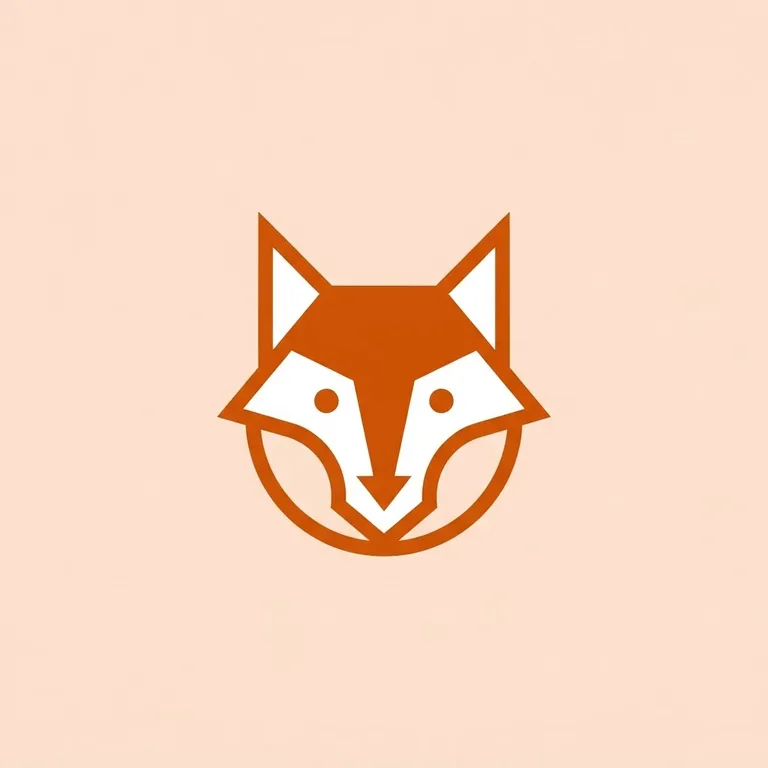Minimal geometric fox logo mark, flat vector, white background (AI image 7 of 16)