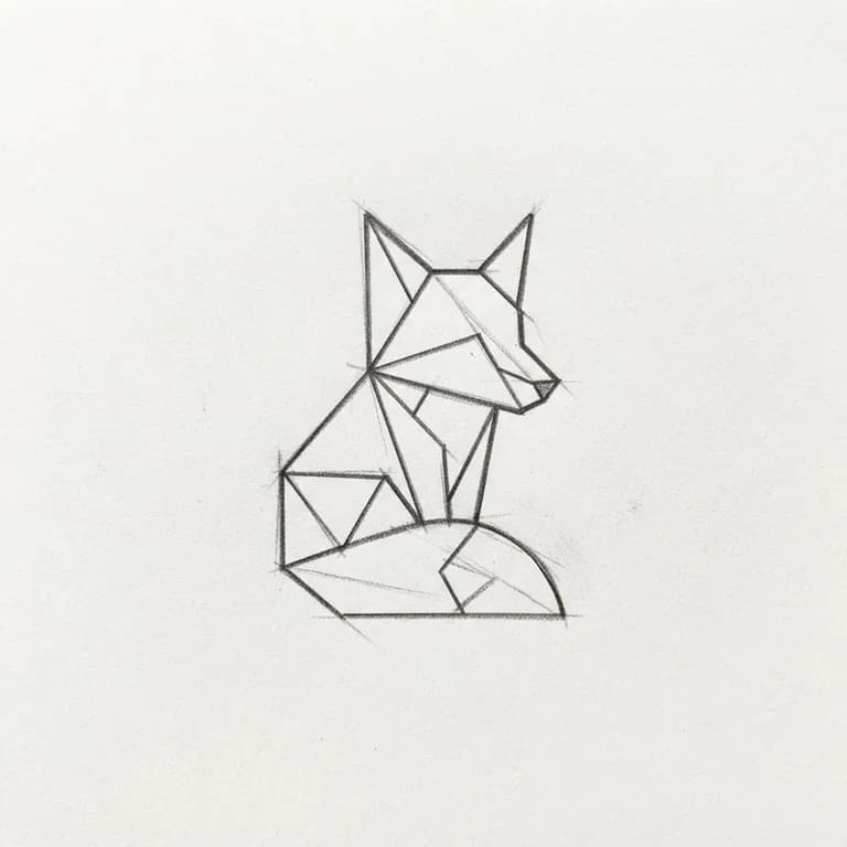 Minimal geometric fox logo mark, flat vector, white background (AI image 8 of 16)