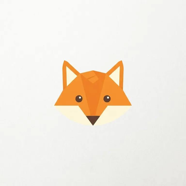 Minimal geometric fox logo mark, flat vector, white background (AI image 10 of 16)