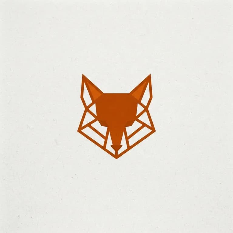 Minimal geometric fox logo mark, flat vector, white background (AI image 12 of 16)