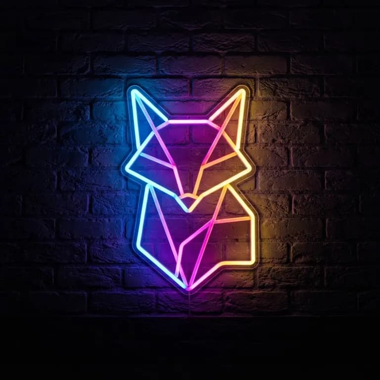 Minimal geometric fox logo mark, flat vector, white background (AI image 13 of 16)